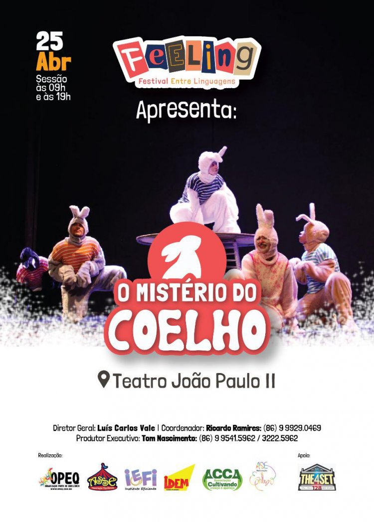 Espetáculo O Mistério do Coelho, Direção e Coreografia de Alex Gomes.